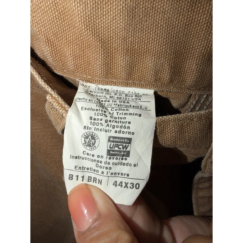 Carhartt Mens 44x30  Loose Fit Canvas Utility Pants Tan L